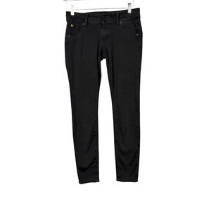 Hudson Jeans Womens 26 Black Knit Jeggings Collin Flap Pocket Skinny Stretch Low